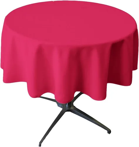 Miniatura 167 de LA Linen - Mantel redondo lavable de popelina de poliéster, resistente a manchas y arrugas, 51", mantel de tela para comedor, cocina, fiesta, Negro