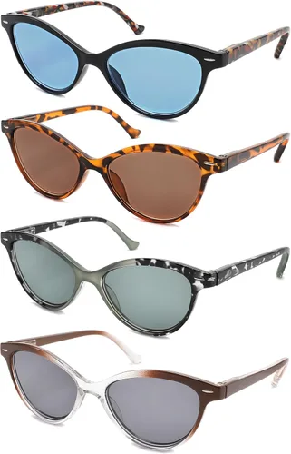 Miniatura 8 de HEEYYOK 1.75 lentes de lectura para mujer con cara pequeña, diseño de ojo de gato, paquete de 4 lentes de lectura con bisagra de resorte Paquete