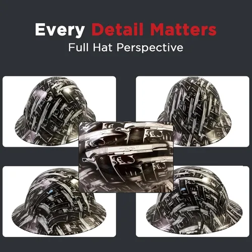 Miniatura 7 de Texas America Safety Company Casco de seguridad con visera completa, diseño patriótico hidroimpreso, con suspensión de 4 puntos y bolsa