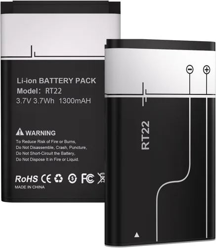 Paquete de 2 baterías RT22, 1300 mAh nueva actualización de alta capacidad de 3.7 V batería de iones de litio de repuesto para radios de dos vías