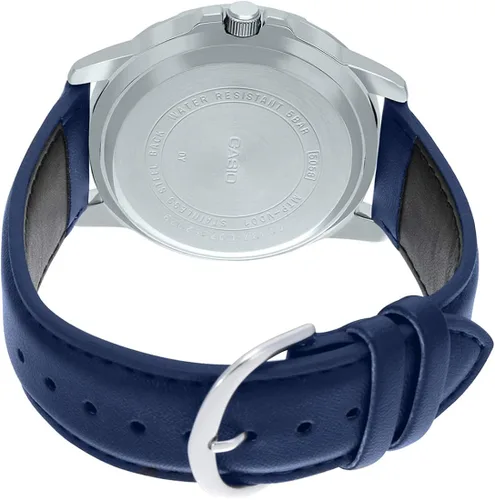 Miniatura 4 de Casio MTP-VD01L-2BV - Reloj deportivo analógico para hombre, correa de piel azul, esfera azul, analógico, deportivo, para hombre