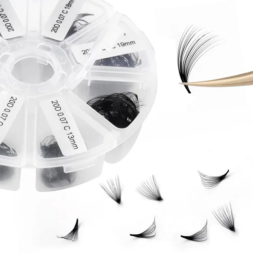 Miniatura 12 de Racimos de pestañas 60D/80D, extensiones de pestañas DIY, pestañas rizadas D, racimos de pestañas esponjosas, longitud mixta 12-16 mm, racimos