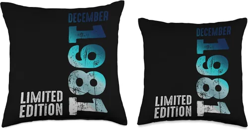 Miniatura 3 de December 1981 Year 1981 Retro 1981 Vintage Limited Edition Throw Pillow