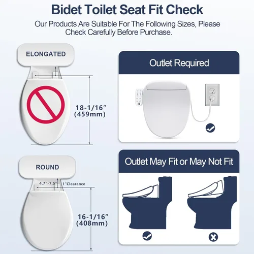 Miniatura 5 de ZMJH 236D - Asiento de inodoro con bidé alargado - Agua caliente sin fin, asiento calefactado y lavado por vórtice, limpieza doble