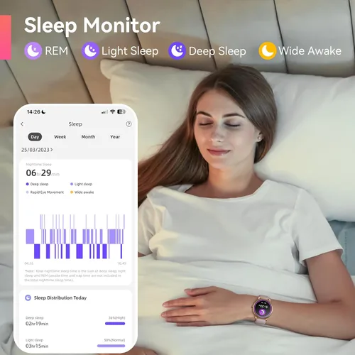 Miniatura 4 de Reloj inteligente para mujer, contador de calorías, monitor de sueño, IP68, impermeable, podómetro, contador de calorías, monitor de actividad