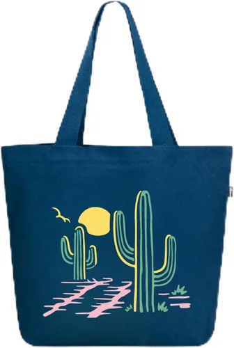 Miniatura 22 de Ecoright Bolsa de lona estética para mujer, bolsa grande con cremallera y bolsillo, bolsa de mano para mujer, para yoga, trabajo, playa