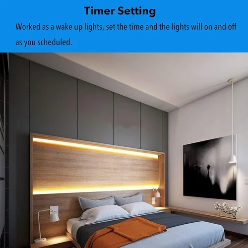 Miniatura 6 de Tira de luces LED regulables para debajo del mostrador, luz cálida, luz diurna, barra de luz ajustable blanca fría, compatible con Alexa, Google