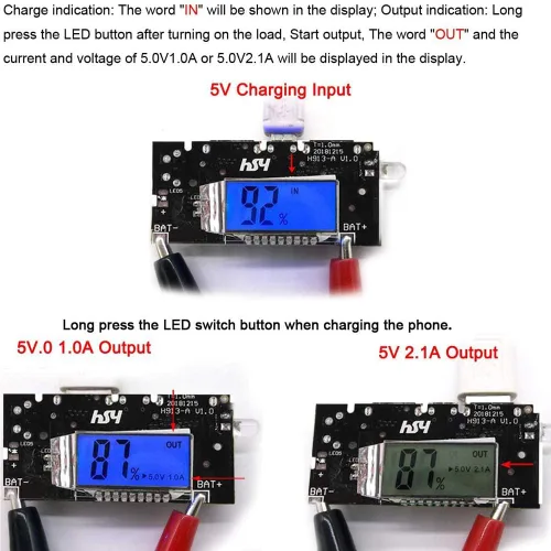 Miniatura 4 de Módulo de Carga de Batería Dual USB 18650 con Protección 4 piezas, Placa PCB de Banco de Energía, Módulo de Placa de Circuito Dual USB 5V 1A 2.1A