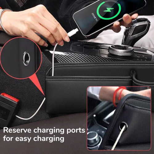 Miniatura 3 de Bolsa de cuero para portavasos de automóvil, caja de almacenamiento para automóvil mejorada 2025 con soporte para tazas, caja de almacenamiento