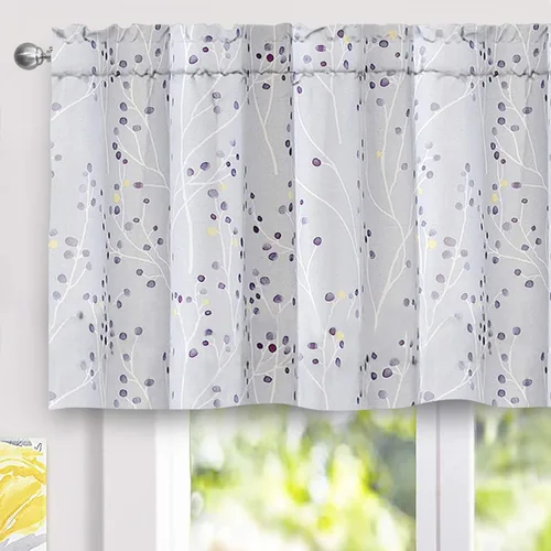 Miniatura 10 de DriftAway Harper Ink - Cortina de ventana con patrón floral para sala de estar, dormitorio, comedor, bolsillo para cortinero, 52 x 18 pulgadas, más