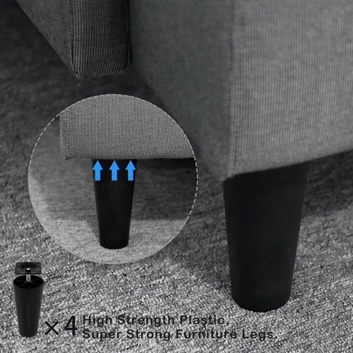 Miniatura 6 de Patas de plástico para sofá de 4.6 pulgadas, paquete de 4 patas cónicas para sofá/sofá/silla/silla con tornillos de rosca M8, patas de repuesto