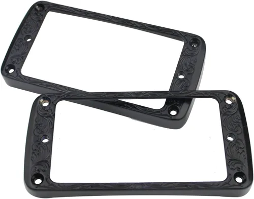 Miniatura 4 de Guyker Juego de anillos de montaje Humbucker de metal con parte inferior curvada – Reemplazo de marco de cubierta de pastillas para puente y cuello