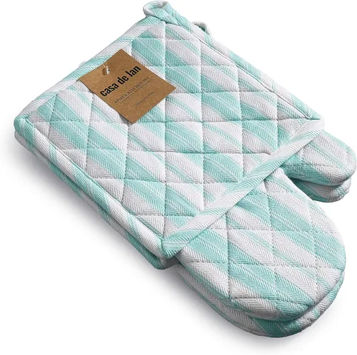 Miniatura 2 de Juego de guantes de horno y agarraderas – Guantes duraderos resistentes al calor – Manoplas gruesas para cocina – Adecuado para cocinar, hornear