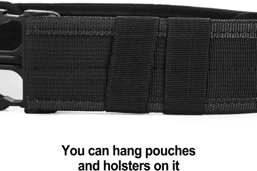 Miniatura 4 de AGPTEK Cinturón táctico de combate de nylon para seguridad policial (negro)