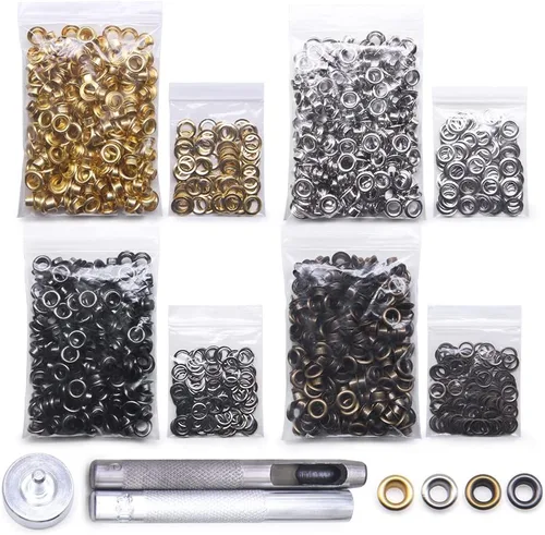 Miniatura 12 de SEMINI Kit de 800 ojales Gronmets de 0.138 in con 3 piezas de herramientas de instalación para zapatos, ropa, bolsa de manualidades, 4