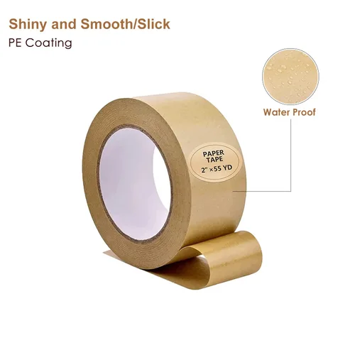 Miniatura 3 de TooCust Cinta de papel Kraft autoadhesiva,2 "X55YD,Cinta de papel marrón, Cinta de embalaje marrón biodegradable,Cinta de embalaje de papel