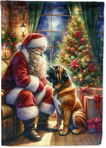 Miniatura 21 de Caroline's Treasures DAC4159CHF - Bandera de casa de Husky siberiano y Papá Noel para porche, grande, para colgar en la pared, poliéster