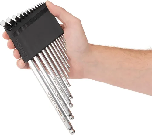 Miniatura 6 de TEKTON Juego de llaves hexagonales de extremo de bola con soporte, 13 piezas (0.050-3/8 pulgadas) - Acabado cromado KLX91101