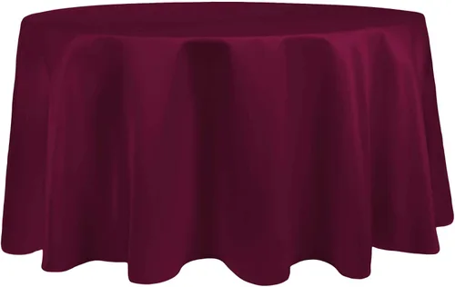 Miniatura 15 de Ultimate Textile Mantel redondo de satén nupcial de 60 pulgadas, se adapta a mesas de menos de 60 pulgadas de diámetro, berenjena morado berenjena