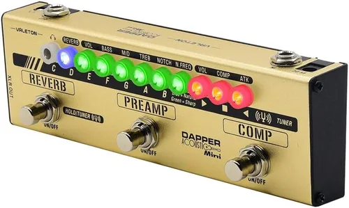 Miniatura 2 de VALETON Dapper - Mini guitarra acústica eléctrica-acústica DI preamplificador analógico pedal multiefectos