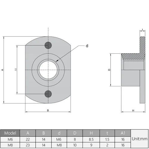 Miniatura 5 de Bettomshin 10 tuercas de soldadura, tuerca de soldadura métrica en forma de T M6 x 0.039 in, base de lengüeta, tornillo de máquina de acero al