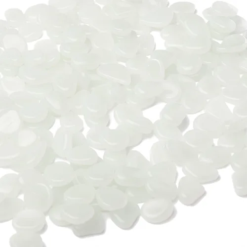 Oubest Guijarros/Piedras que Brillan en la Oscuridad/Rocas Luminosas Decoración Azul para Jardín/Pecera/Acuario/Sendero/Entrada de Blanco