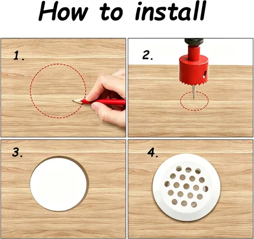 Miniatura 4 de Semetall Air Vents - Paquete de 20 rejillas de ventilación circulares de acero inoxidable de 0.748 in (0.75 pulgadas) para cocina, baño, gabinete