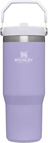 Miniatura 12 de Stanley IceFlow - Vaso con pajilla abatible con asa, de 20 onzas, tapa giratoria y popote abatible, botella de agua resistente a fugas, acero Cuarzo