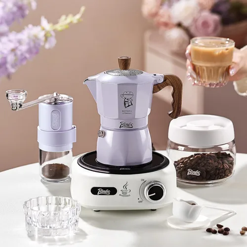 Miniatura 9 de Bincoo Estufa para máquina de café expreso, 2 tazas/4.1 fl oz, pequeña estufa italiana, olla moka para camping, portátil, ideal para el hogar