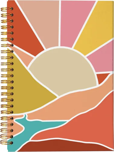 Miniatura 7 de Cuaderno abstracto bohemio con rayas en espiral para meditación, niña negra, 8.3 x 5.5 pulgadas, tapa dura, con rayas universitarias, diario