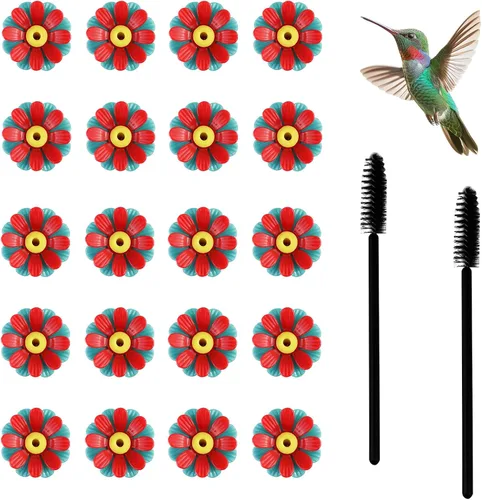 Miniatura 11 de 20 piezas de repuesto para comedero de colibríes con cepillo de limpieza, piezas de repuesto para alimentador de flores (morado)