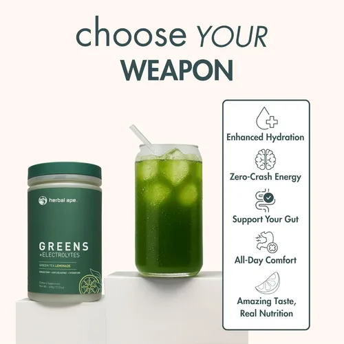 Miniatura 2 de Nutrition Daily Super Greens & Electrolytes Powder - Salud intestinal, hidratación, energía y alivio de la hinchazón - Espirulina, clorella, pre