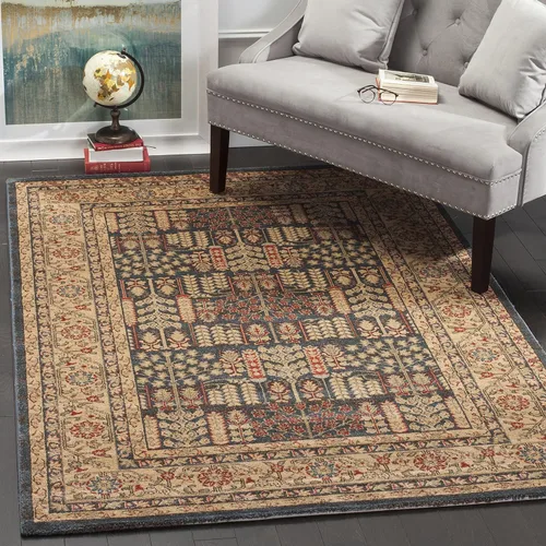 Miniatura 12 de SAFAVIEH Mahal Collection - Alfombra decorativa, 2.2 x 4 pies, azul marino y natural, diseño oriental tradicional, no desprende pelusa y de fácil