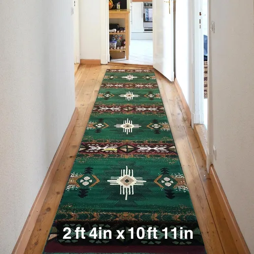 Miniatura 82 de YHSF South West - alfombra estilo nativo americano del suroeste C318 - fácil de limpiar, gruesa, suave, duradera, alfombra inspirada en tribus