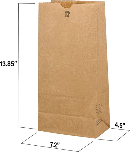 Miniatura 2 de MT Products Bolsas de almuerzo de 10 libras. Bolsas de papel kraft para comestibles y compras, paquete de 50