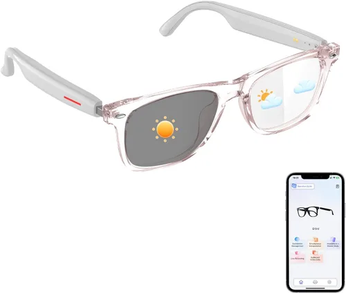 Miniatura 15 de Al - Lentes inteligentes para hombres y mujeres, lentes de traducción Bluetooth con 164 idiomas, lente de cambio de color, música y llamadas