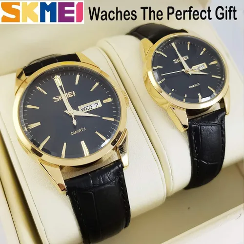 Miniatura 4 de SKMEI Par de relojes para parejas, hombres y mujeres, para él y para ella, juego de relojes para esposo, esposa, San Valentín, reloj de pulsera a