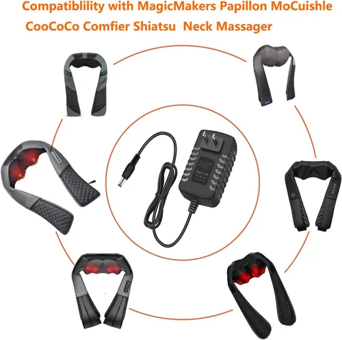 Miniatura 3 de Adaptador de corriente alterna de pared compatible con RESTECK, Vellax, Medcursor, Mirakel, InvoSpa Shiatsu Back Shoulder and Neck Massager Charger