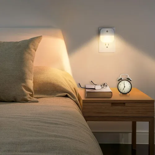 Miniatura 5 de Paquete de 6 luces nocturnas enchufables, luces nocturnas LED inteligentes con sensor de atardecer a amanecer, luces nocturnas enchufables