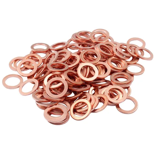 Miniatura 5 de Arandela plana de cobre M8, 120 piezas, kit de juntas de cobre, anillo de arandela de sellado métrico, diámetro interior de 0.315 in, diámetro