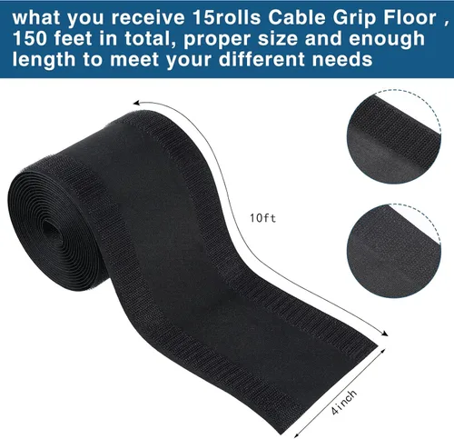 Miniatura 2 de WILLBOND - Cubierta para cable de alfombra, protector de cable, cubierta para suelo, protector de cable, solo para alfombras de oficina comerciales