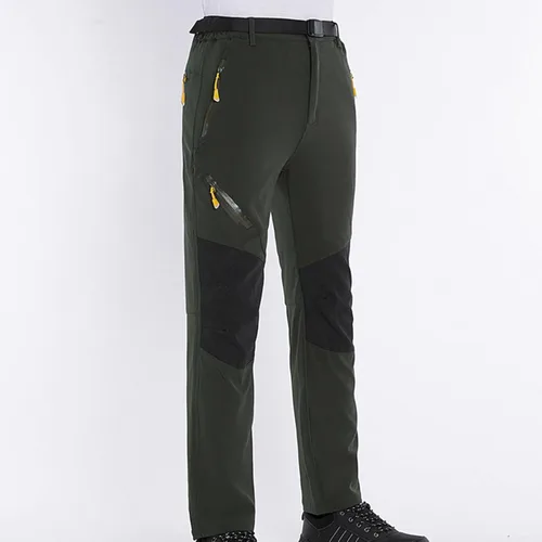 Miniatura 7 de Yuzhih Hiking Pants with Belt for Men Solid Color Assault Pants Slim Fit Patchwork Pants Outdoor Breathable Cargo Pants