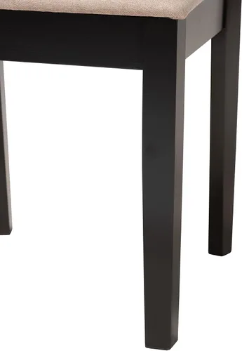 Miniatura 7 de Baxton Studio Genesis - Juego de 2 sillas de comedor, beige/marrón oscuro