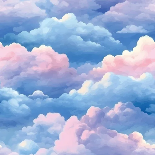 VaryStyle Papel Tapiz Estético de Nubes Azul Brillante/Rosa Cielo Papel Tapiz Despegar y Pegar Papel de Contacto para Paredes Guardería 17.7"×118"