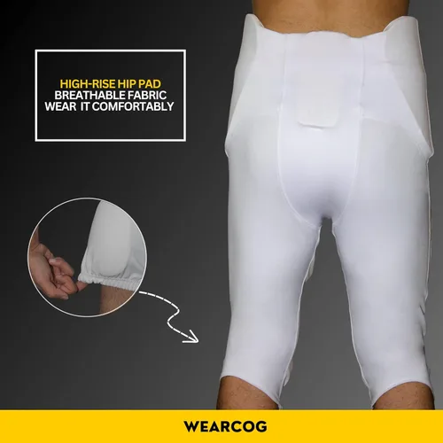 Miniatura 5 de Flex - Pantalones de fútbol integrados para adultos 7 pantalones de fútbol acolchados para práctica con almohadillas integradas