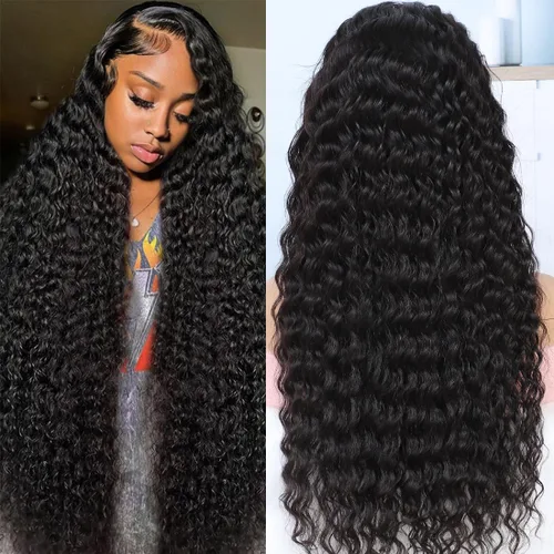 Miniatura 8 de Keshon Pelucas frontales de encaje rizado jerry 4x4 de cabello humano, densidad 180%, peluca frontal rizada, pelucas frontales de encaje