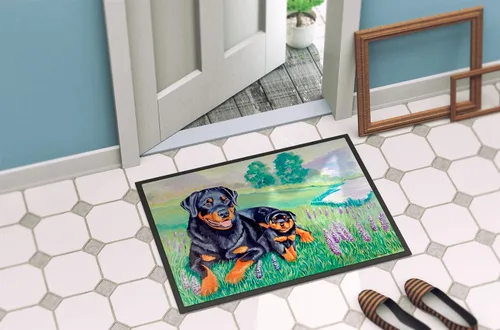 Miniatura 4 de Caroline's Treasures 7141JMAT Rottweiler - Tapete para puerta delantera, 24 x 36 pulgadas, para interiores y exteriores, para entrada
