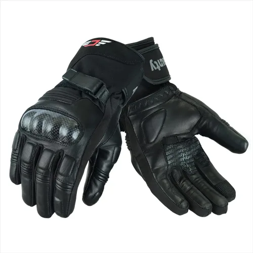 Miniatura 5 de JAUNTY Guantes de moto para invierno para hombres y mujeres, cálidos, con Thinsulate, impermeables, de cuero, con pantalla táctil, para ATV, BMX