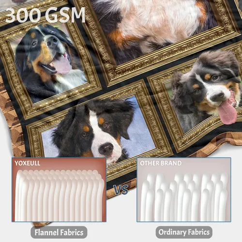 Miniatura 3 de Manta de Tiro Perro de Montaña Bernés Mantas de Forro Polar Difuso Manta Suave Manta de Viaje Cálida y Acogedora para Sofá o Cama, Regalo para Panda