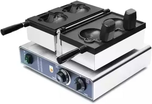 Miniatura 2 de Taiyaki - Máquina para hacer gofres en forma de oso de boca abierta para hacer helado de oso Taiyaki, máquina para hacer conos de oso (110 V)
